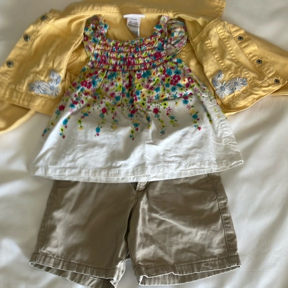 Little Lass Yellow and White Kids Matching Set - Picture 2 of 5
